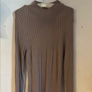 Taupe Ribbed Women's Sweater